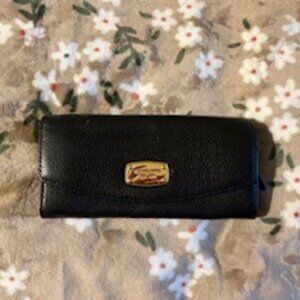 Michael Kors Fulton Slim Flap Black Pebbled Leather Wallet